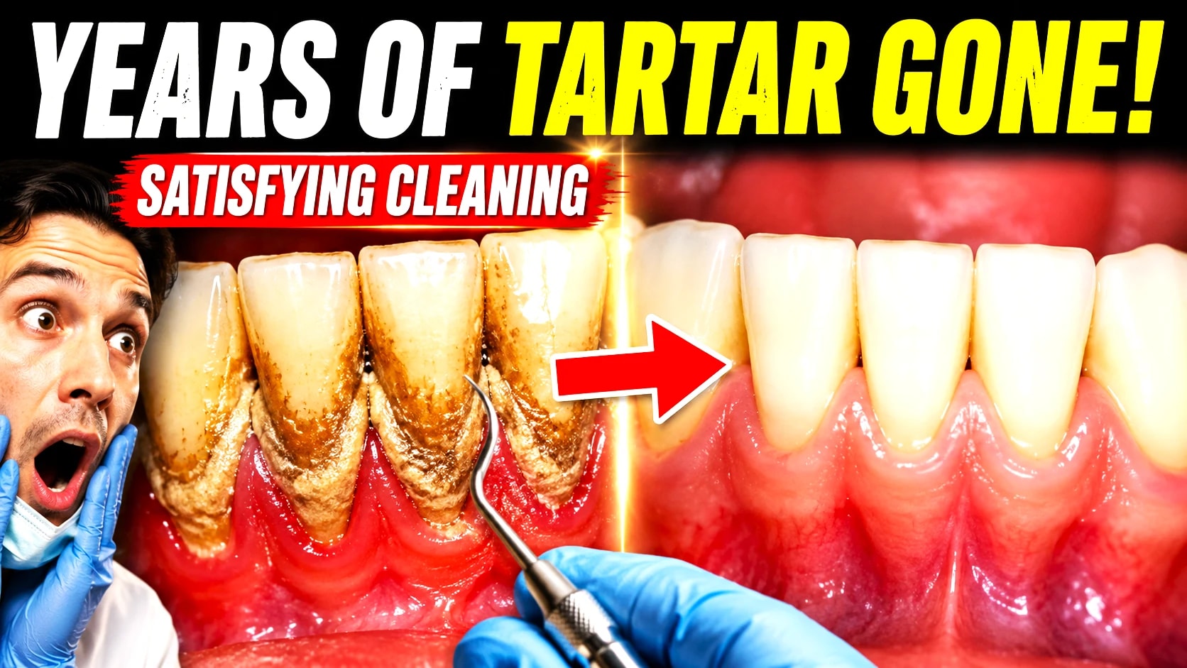 Years of Tartar Removed! Satisfying Deep Teeth Cleaning Transformation 😱🦷
