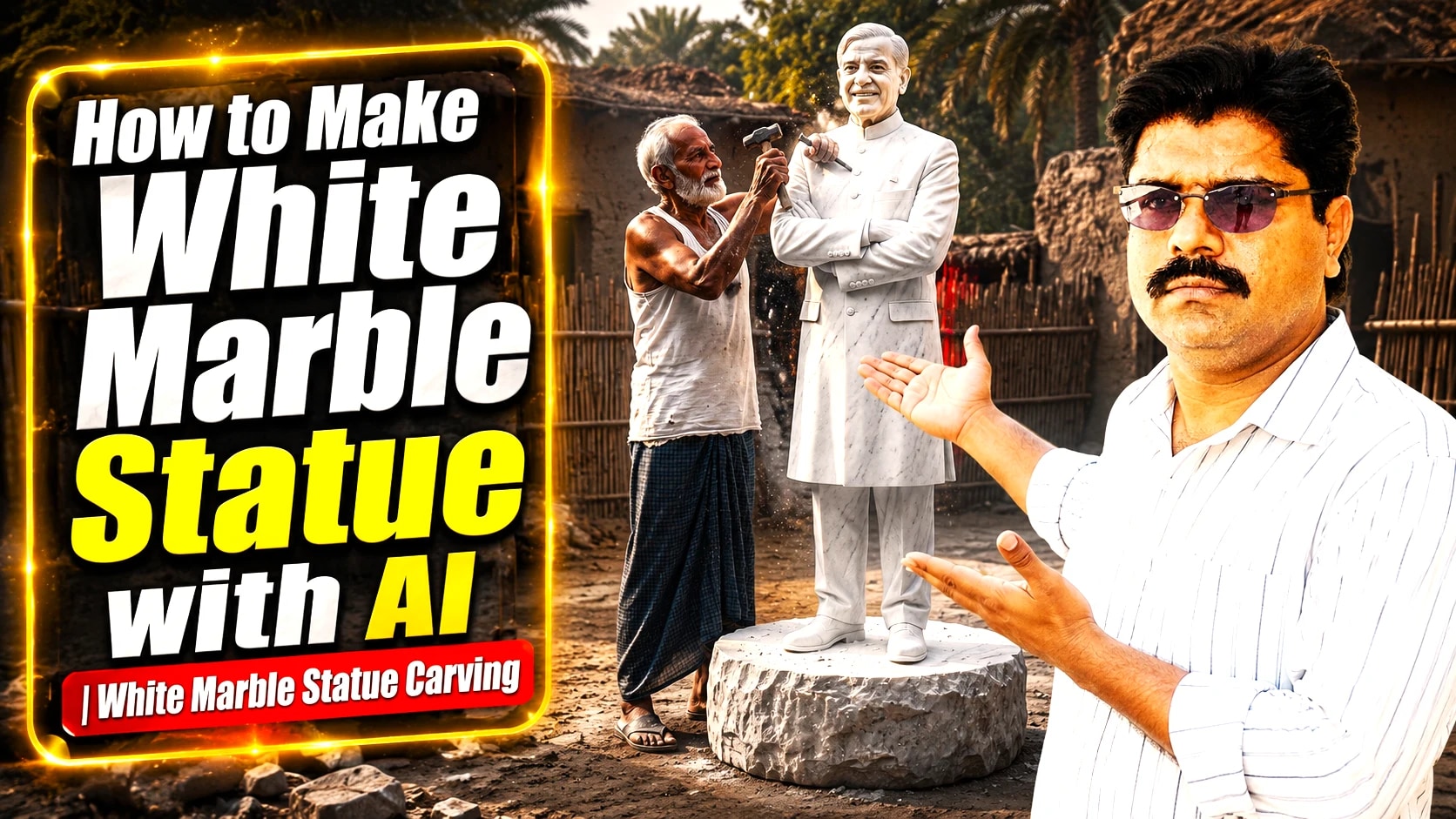 How to Make White Marble Statue with AI | Ultra Realistic Marble Sculpture Carving Tutorial